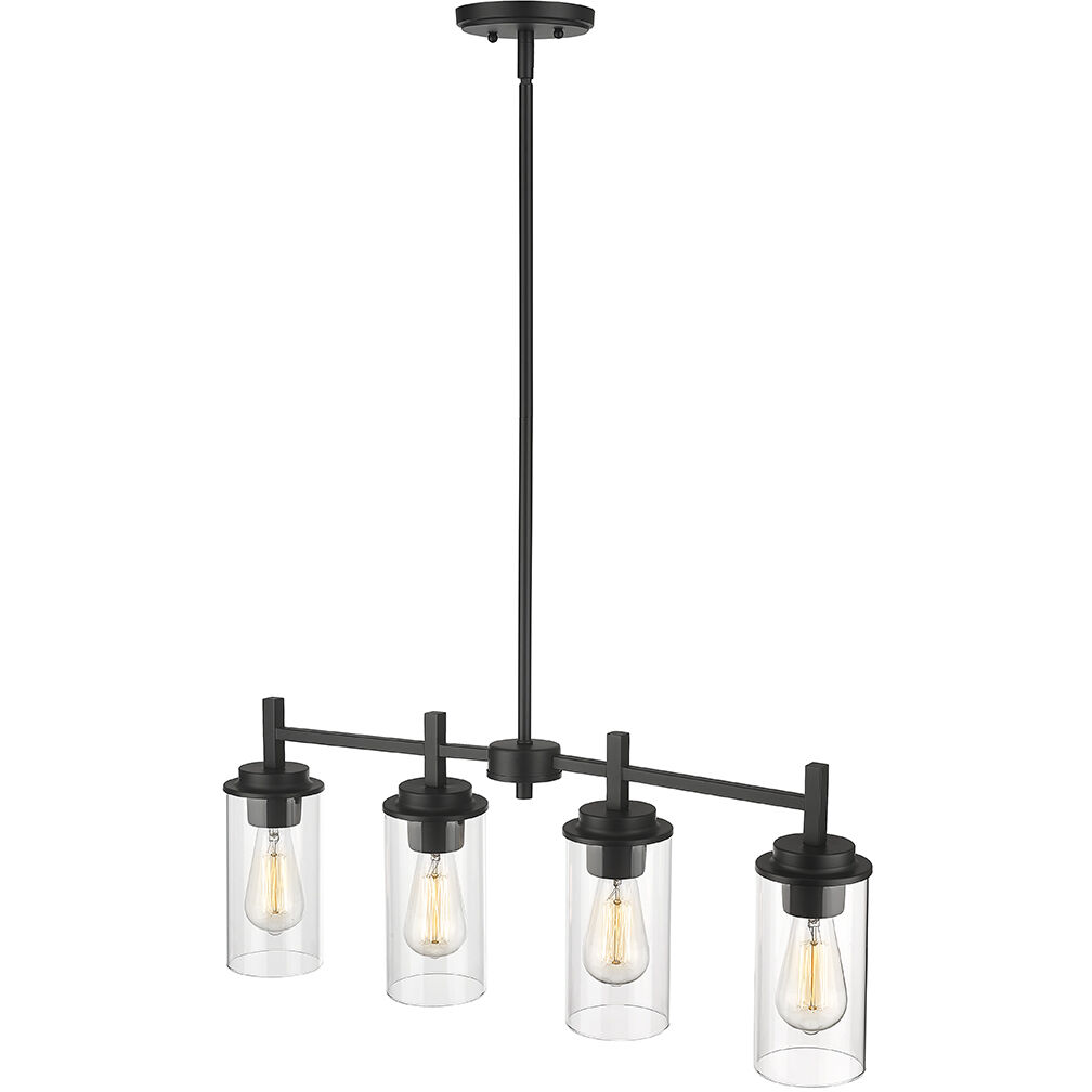 Janna 4 Light 28 inch Matte Black Chandelier Ceiling Light